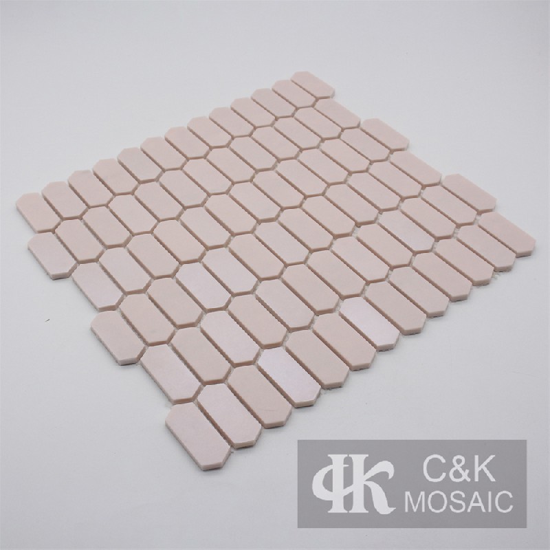 Hot selling Pink Hexagon Glass Recycled glass mosaic for backsplash MSZPA4001