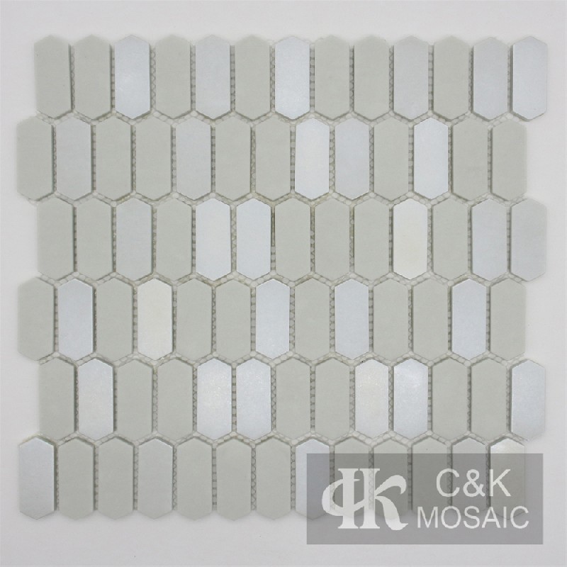 Hot selling Grey Hexagon Glass Recycled glass mosaic for backsplash MSZPA6005