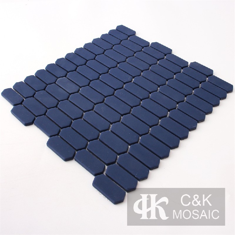 Hot selling Blue Hexagon Glass Recycled glass mosaic for backsplash SZM120