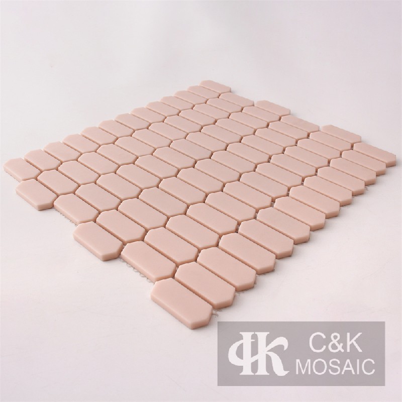 Hot selling Pink Picket Glass Recycled glass mosaic for backsplash SZM110