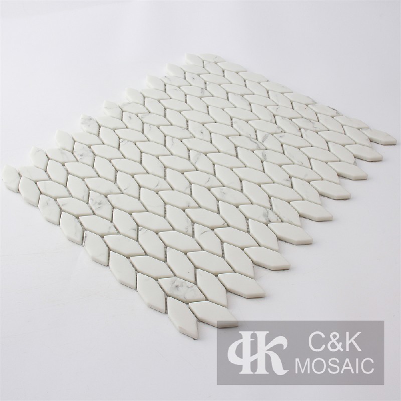 New White Hexgon Glass Inkjet Printing Mosaic For Bathroom 1848SZQ105Z