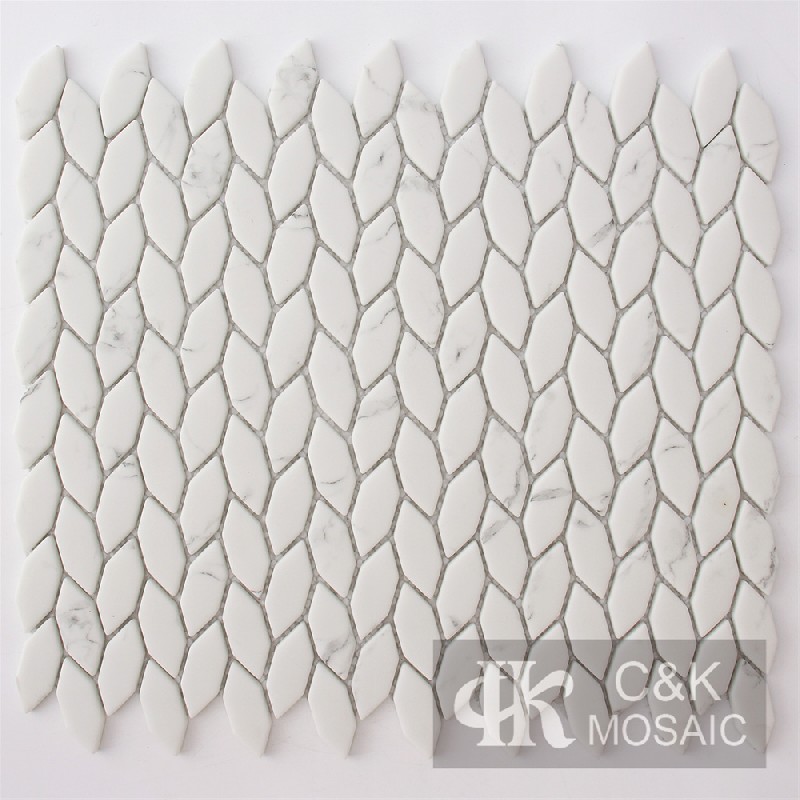 New White Hexgon Glass Inkjet Printing Mosaic For Bathroom 1848SZQ105Z