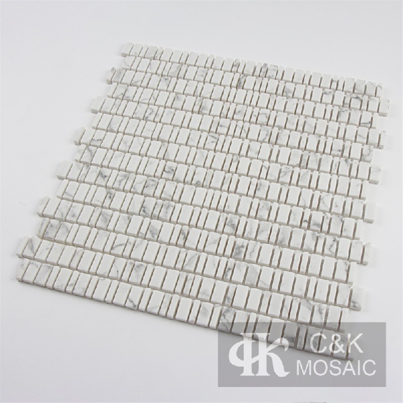 Fashion White Retangle Glass Inkjet Printing Mosaic For Kitchen MSBQ1050B