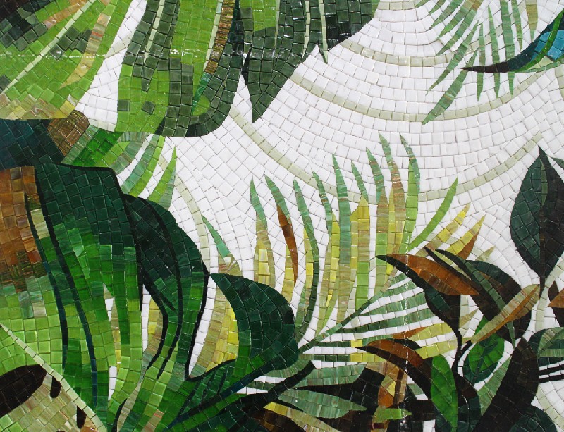 Unique Green Square Glass Mosaic Tiles for Screen Jungle CK0005