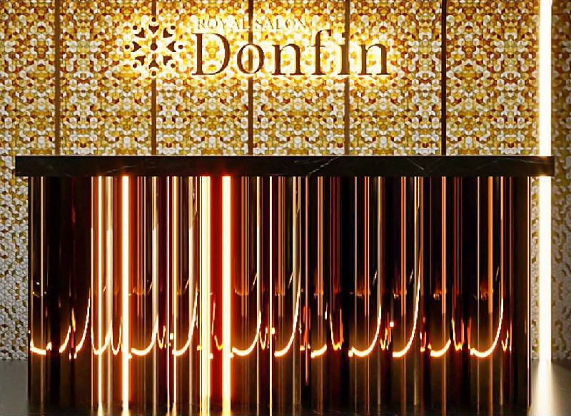 Unique Golden Diamond Glass Mosaic Tiles for Bar Wall Gradation CK0006