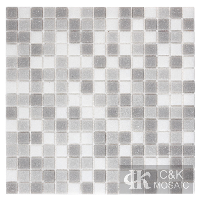 Modern  Grey Mixed Square Hot Melting Glass Mosaic Tile for Wall and Floor MASM2012