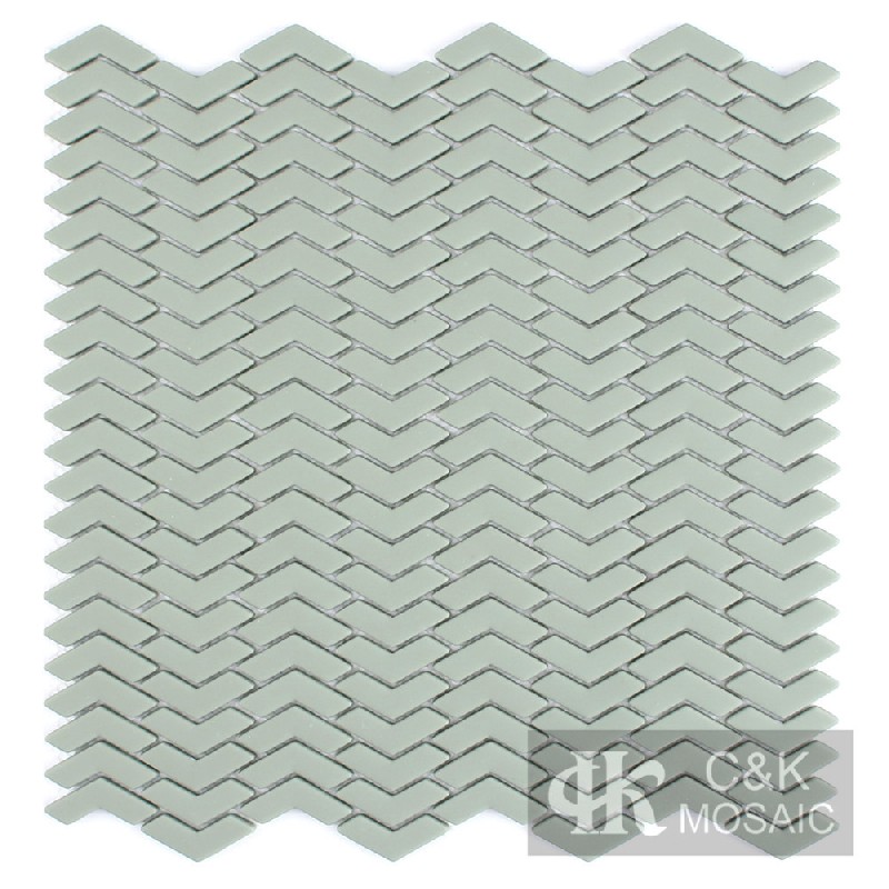 Hot selling Green Chevron Glass Recycled glass mosaic for backsplash SAM106B