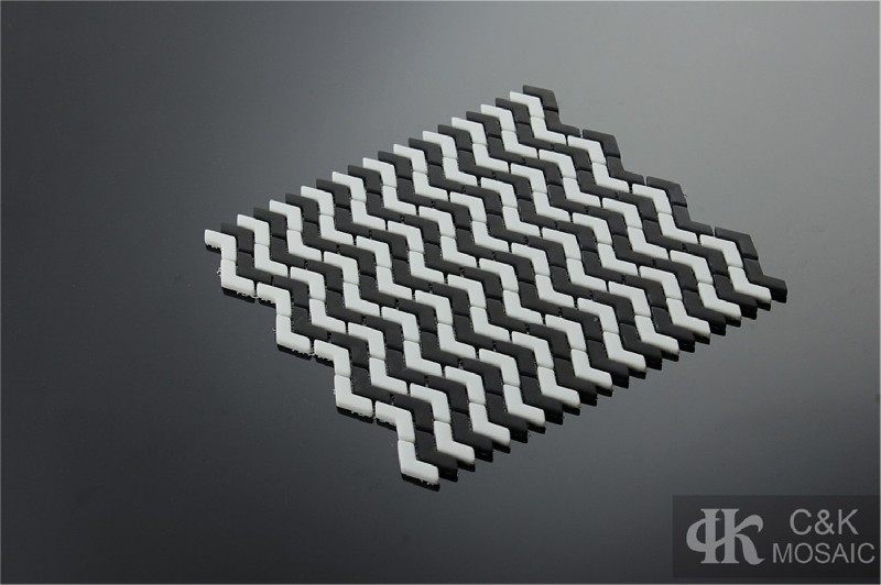 Hot selling Mixed Chevron Glass Recycled glass mosaic for backsplash MSAM8002B