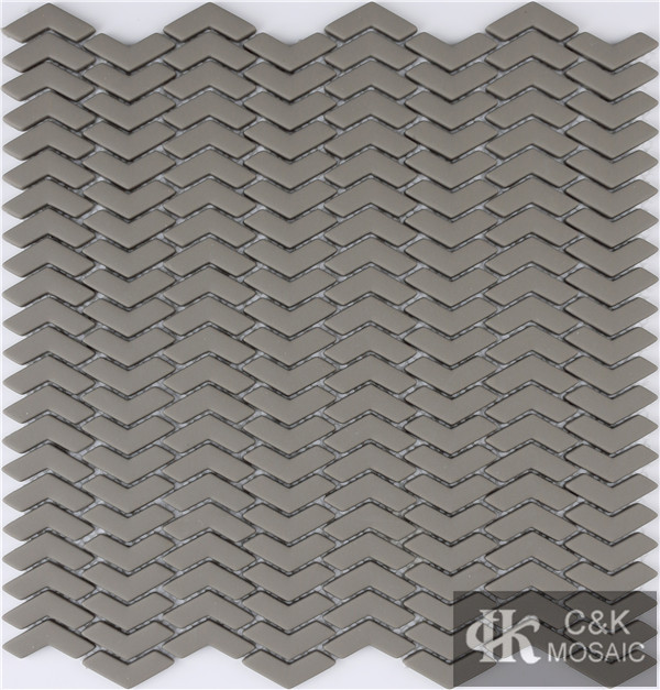 Hot selling Grey Chevron Glass Recycled glass mosaic for backsplash SAM83B