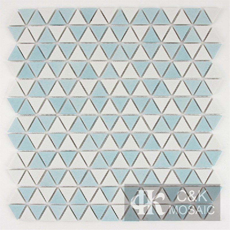 Fashion Blue Triangle Glass Recycled Glass Mosaic For Bathroom MNJM7002