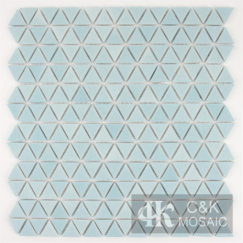 Fashion Blue Triangle Glass Recycled Glass Mosaic For Bathroom 24NJM105