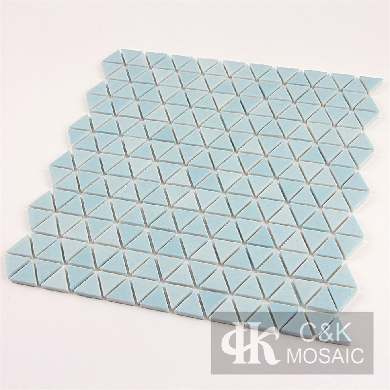 Fashion Blue Triangle Glass Recycled Glass Mosaic For Bathroom 24NJM105