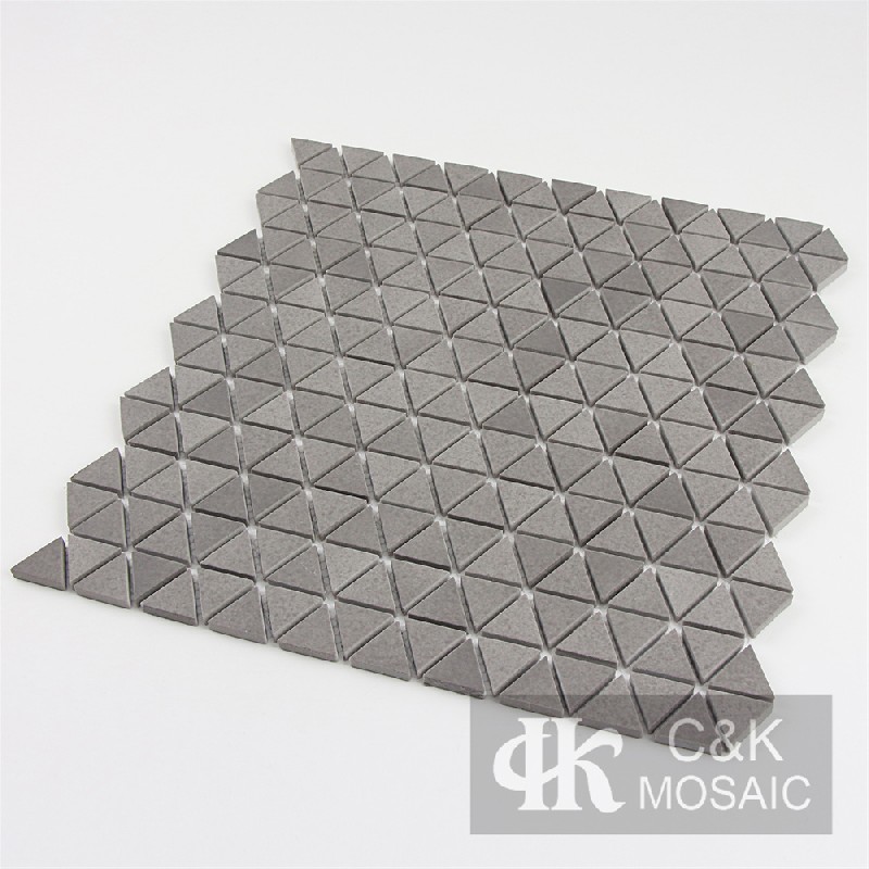 Fashion Grey Triangle Glass Recycled Glass Mosaic For Bathroom 24NJM58