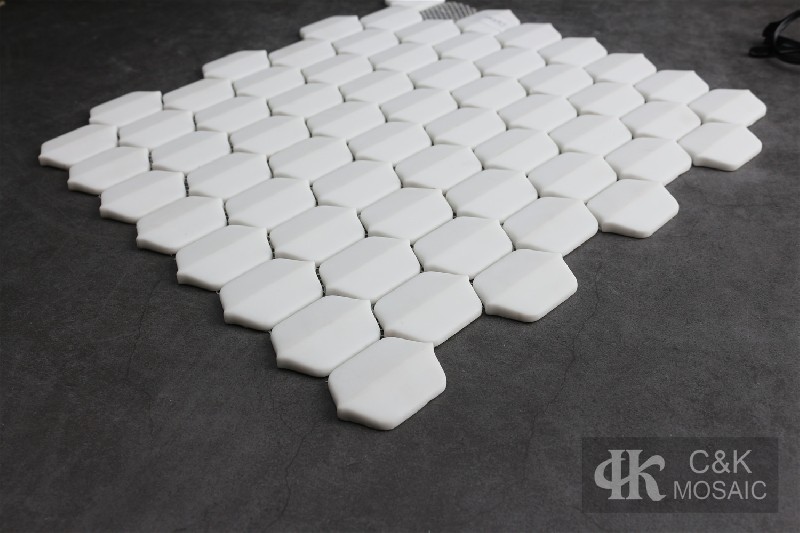 Fashion White Diamond Glass Recycled glass mosaic for backsplash SGN100