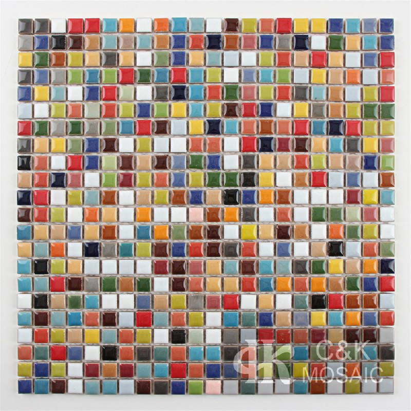 Fashion Mixed Colors Square Ceramic Mosaic Tile for Wall MTSG9002