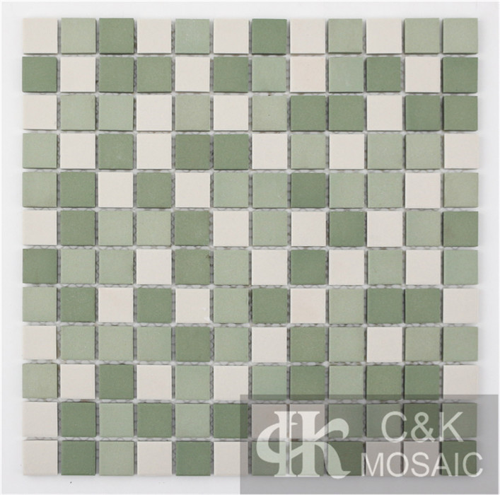 Green Mixed Square Ceramic Mosaic Tile for Wall and Floor MTSM6002