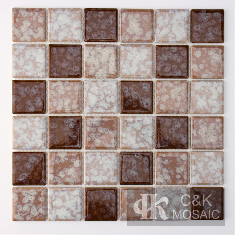 Fashion Brown Mixed Square Ceramic Mosaic Tile for Wall MTSY3001