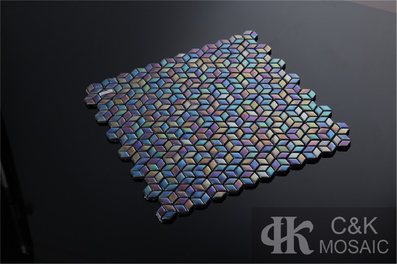 Hot selling Mixed Diamond Glass Recycled glass mosaic for backsplash SLI56