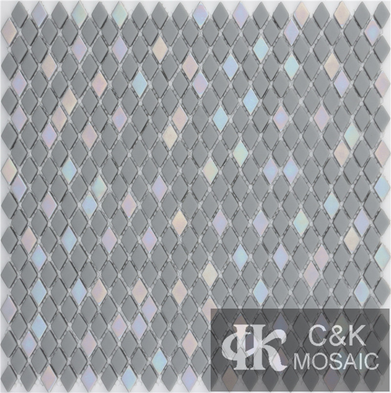 Hot selling Grey Diamond Glass Recycled glass mosaic for backsplash MSLM2070