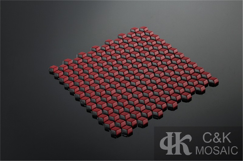 Hot selling Red Diamond Glass Recycled glass mosaic for backsplash MSLG9002