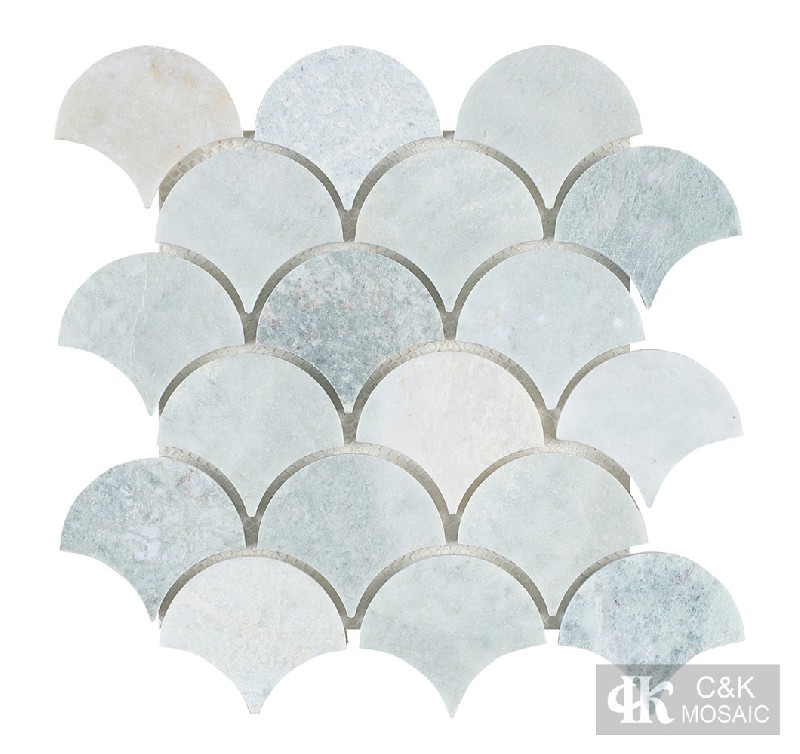 Modern Blue Fan-shaped Marble Mosaic for Wall and Floor ALST019