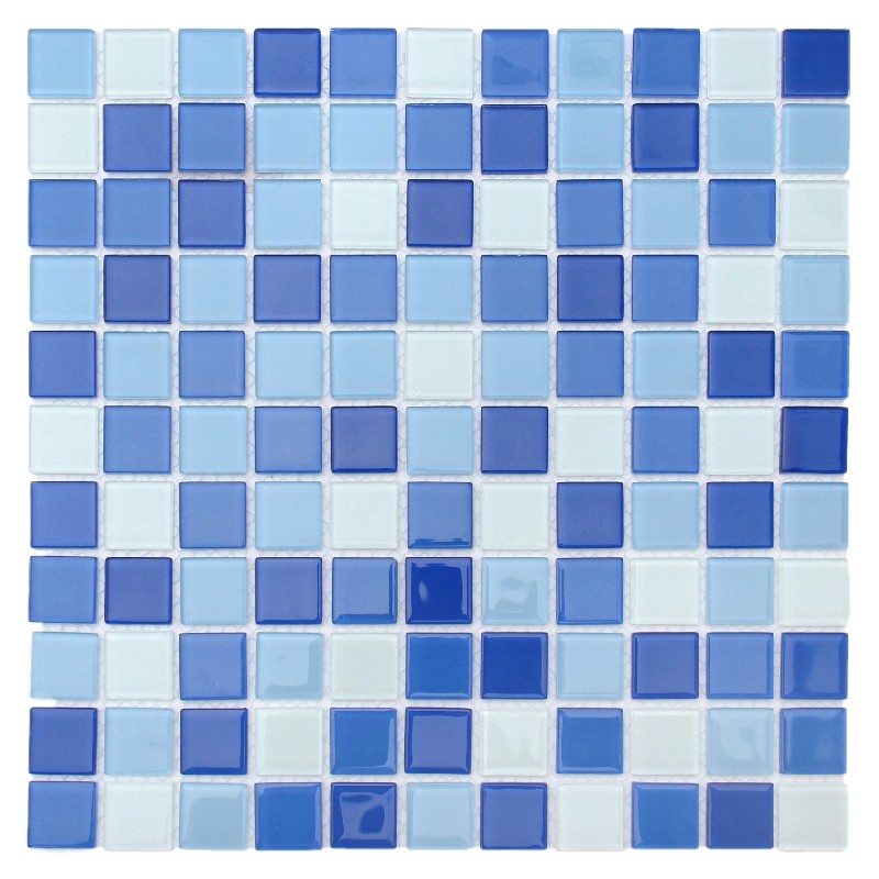 Swimming Pool Blue Square Glass Mosaic for Pool Projects 25ALSW04