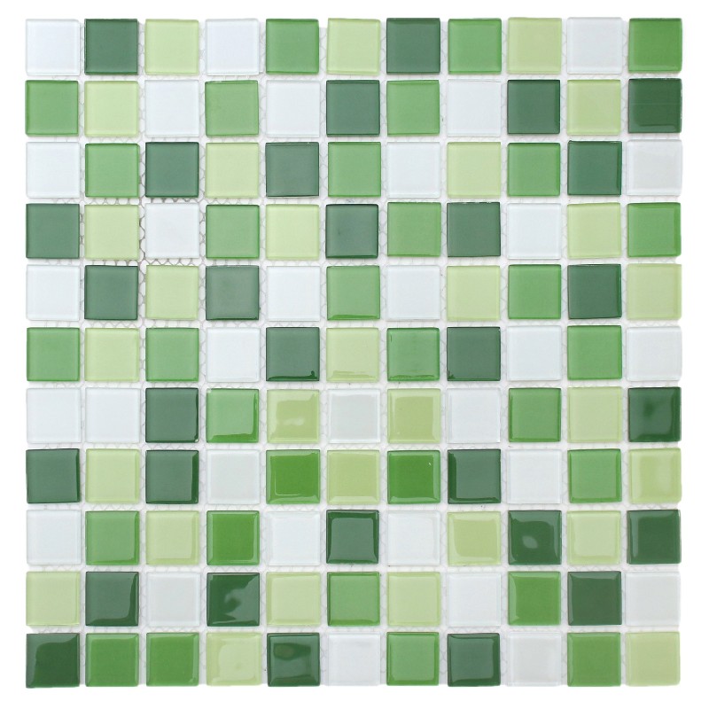 Crystal Green Mixed Square Glass Mosaic Tiles for Backsplash 25ALSW06