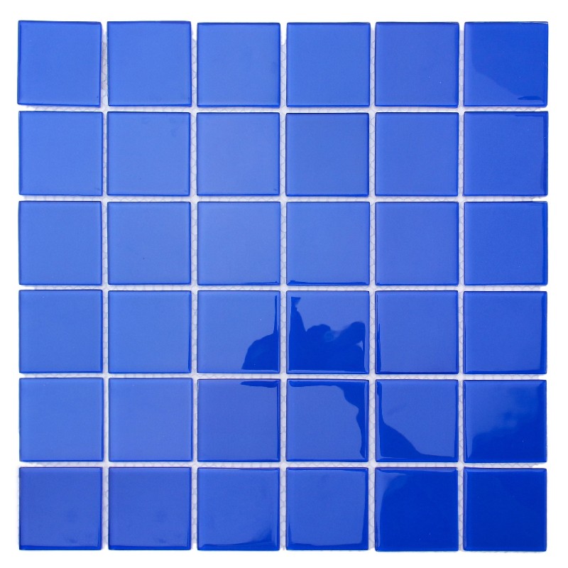 Crystal Blue Square Glass Mosaic Tiles for Swimming Pool 48ALSW01