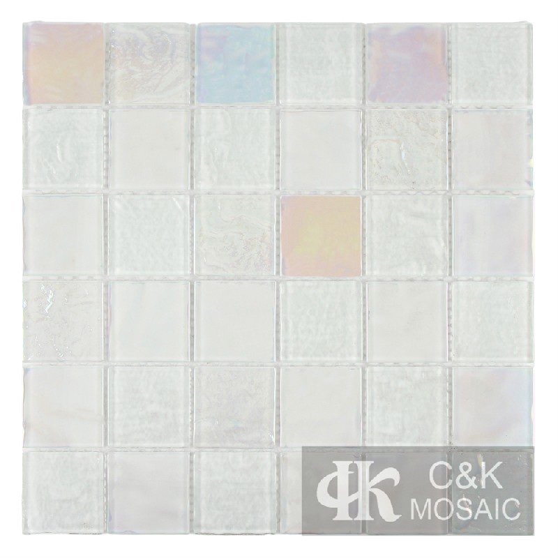 Crystal Blue Mixed Square Glass Mosaic Tiles for Swimming Pool 48ALSW07