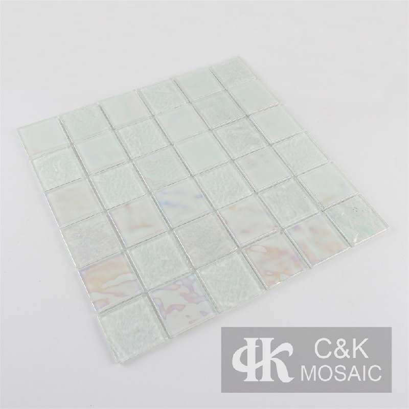 Crystal Blue Mixed Square Glass Mosaic Tiles for Swimming Pool 48ALSW07