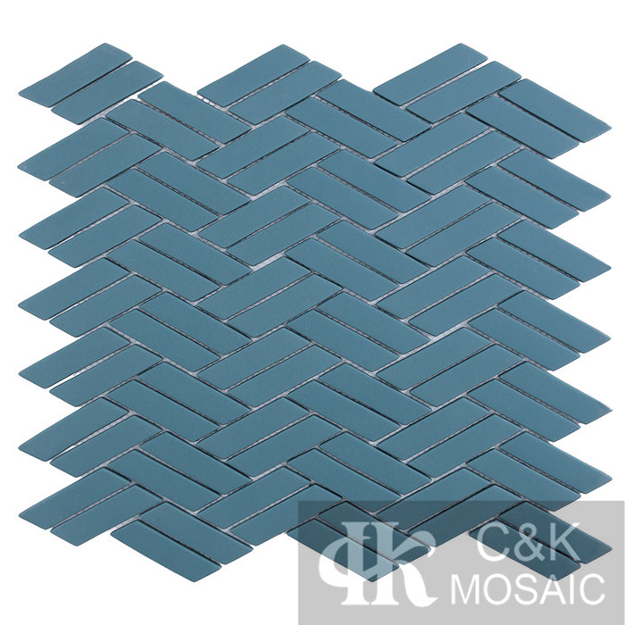 Hot selling Blue Square Glass Recycled glass mosaic for backsplash 2060SXM107D1