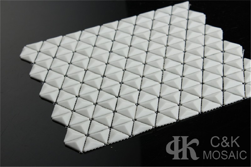 Fashion White Triangle Glass Recycled glass mosaic for backsplash SJH100