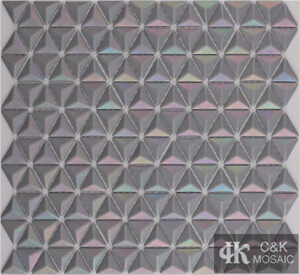 Fashion Grey Triangle Glass Recycled glass mosaic for backsplash SJR88