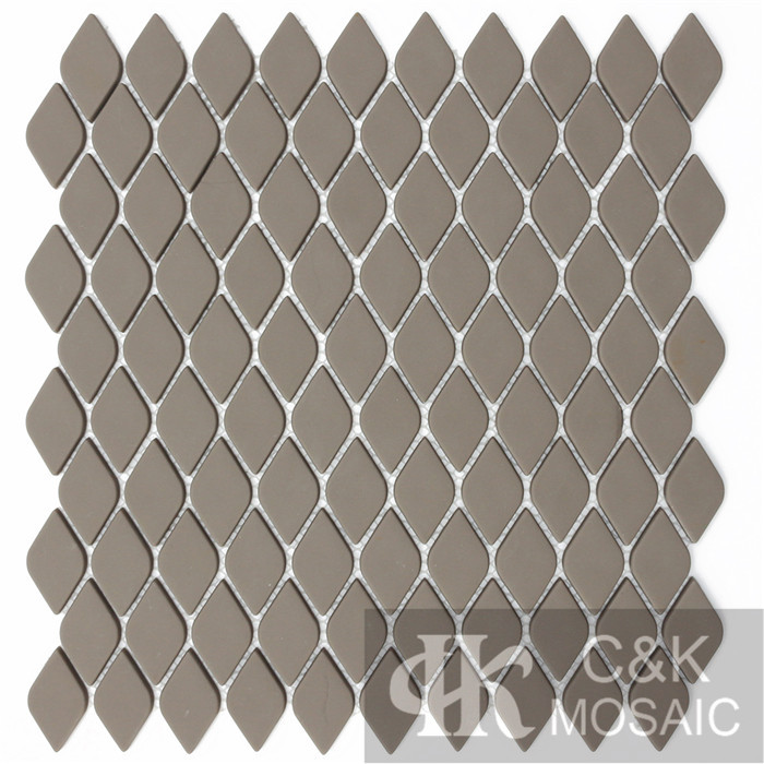 Fashion Grey Oval Glass Recycled glass mosaic for backsplash SAAM83