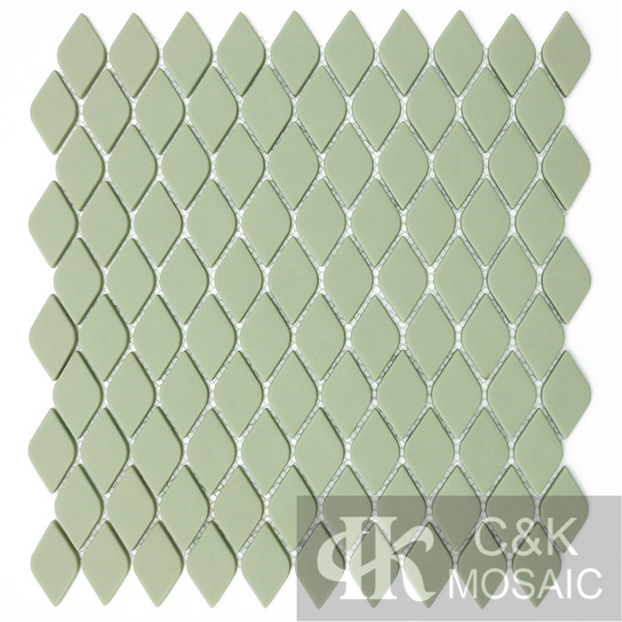 Fashion Green Oval Glass Recycled glass mosaic for backsplash SAAM111