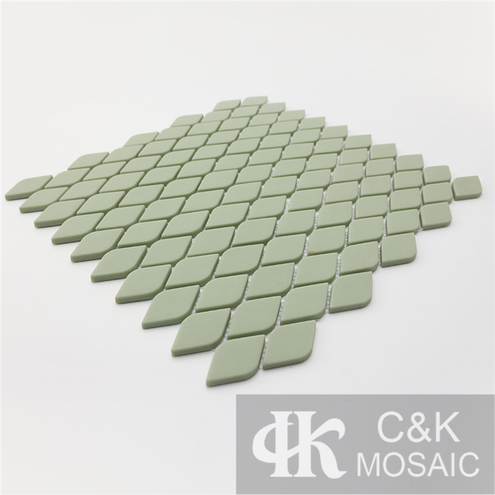 Fashion Green Oval Glass Recycled glass mosaic for backsplash SAAM111