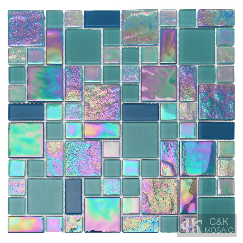 Crystal White Mixed Glass Mosaic Tiles for Wall MALSW03