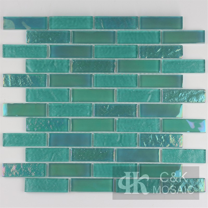Crystal Green Mixed Glass Mosaic Tiles for Wall MCBW6004B