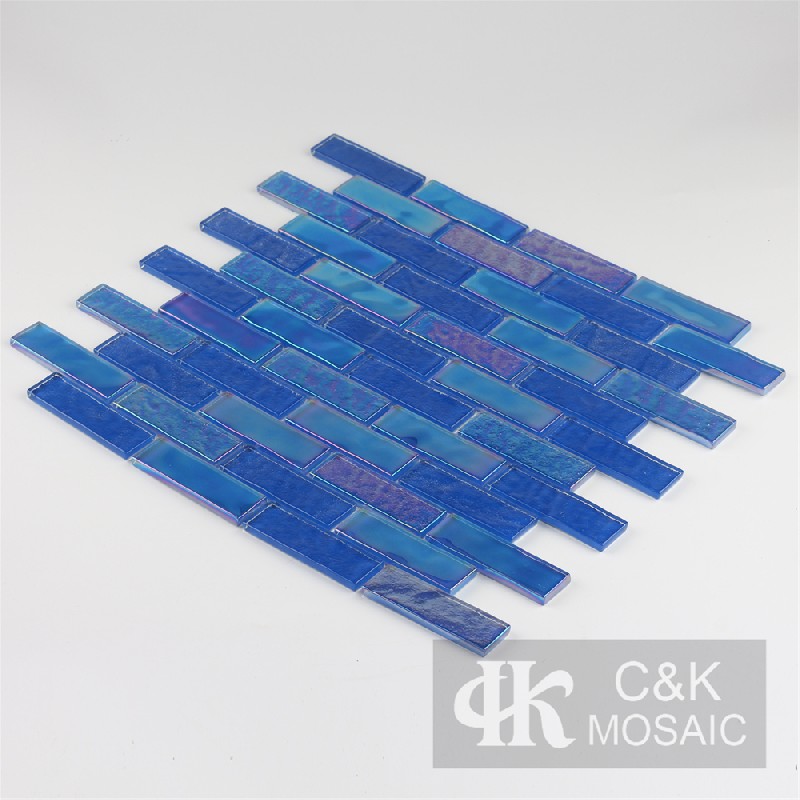 Crystal Blue Mixed Glass Mosaic Tiles for Wall MCBW7011B