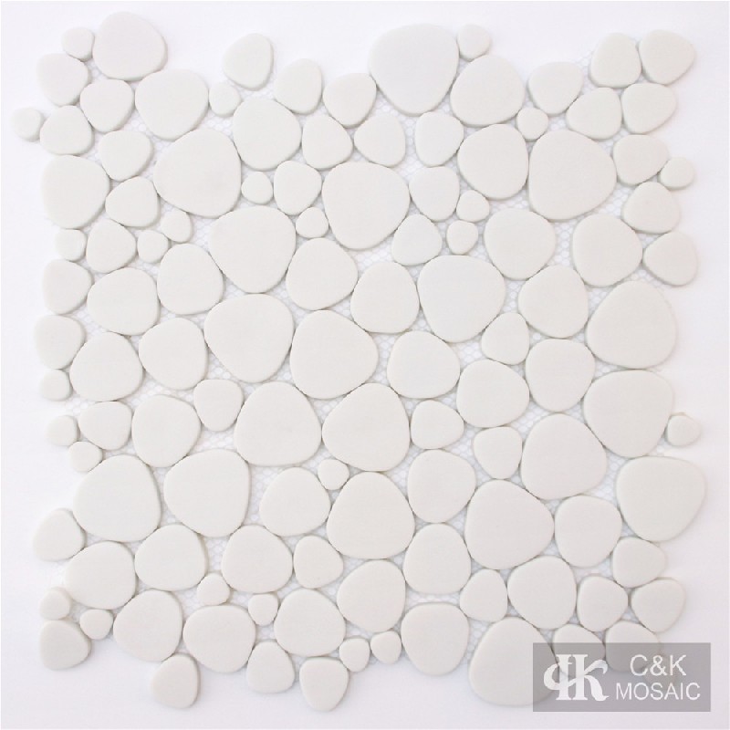 Hot selling White Oval Glass Recycled glass mosaic for backsplash SABM100