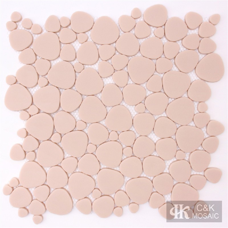 Hot selling Pink Oval Glass Recycled glass mosaic for backsplash SABM110