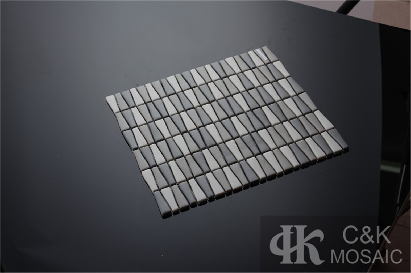 Fashion Grey Trapezoidal Glass Recycled glass mosaic for backsplash MSTG2012