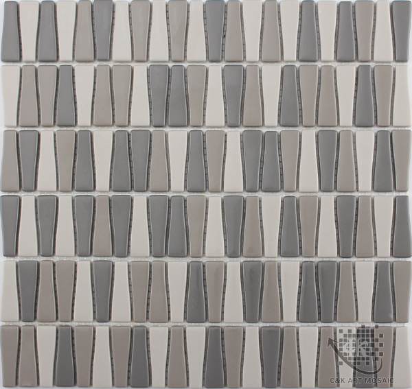 Fashion Grey Trapezoidal Glass Recycled glass mosaic for backsplash MSTG2012