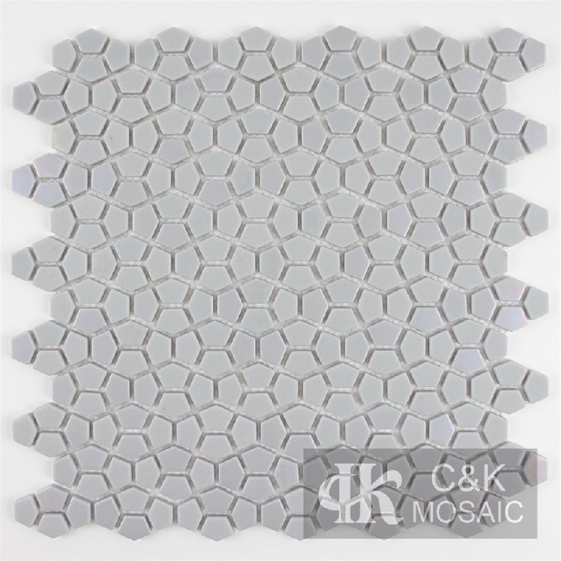 Fashion Grey Pentagon Glass Recycled glass mosaic for backsplash MSPW2001