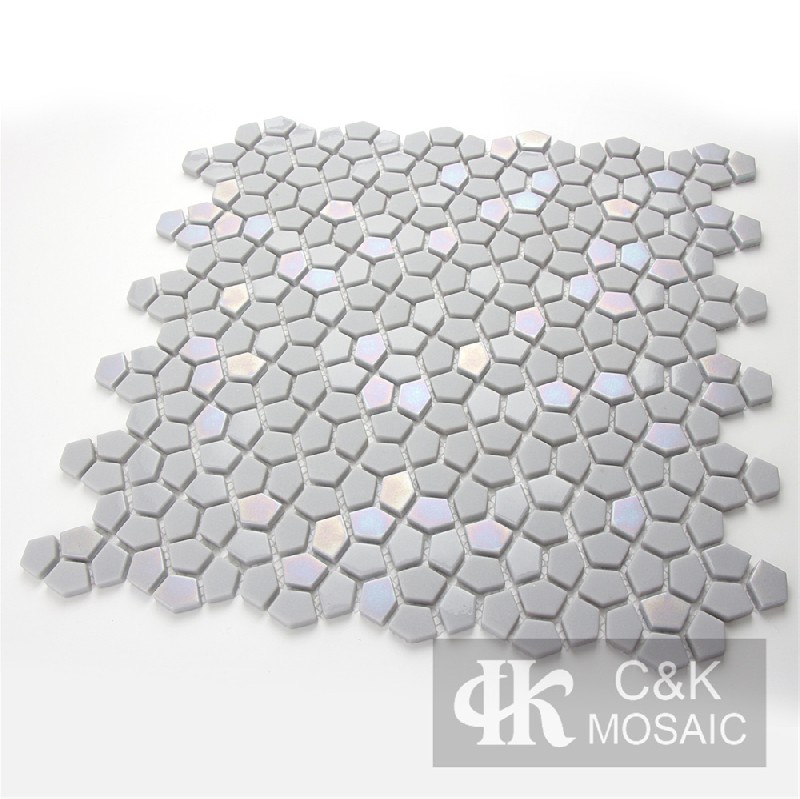 Fashion Grey Pentagon Glass Recycled glass mosaic for backsplash MSPW2001