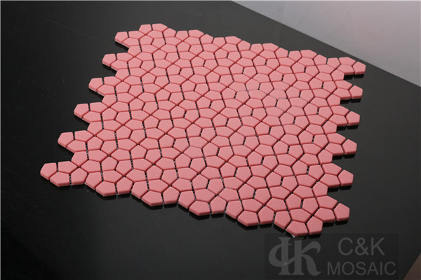 Fashion Pink Pentagon Glass Recycled glass mosaic for backsplash SPM112