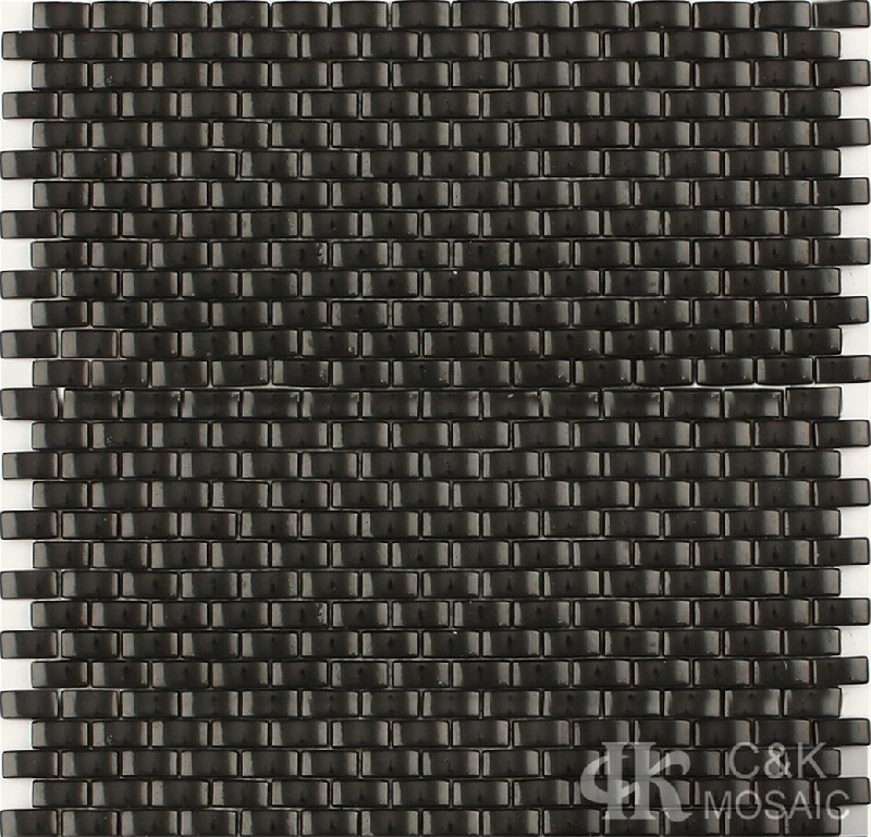 Hot selling Black Rectangle Glass Recycled glass mosaic for backsplash SVG56M1