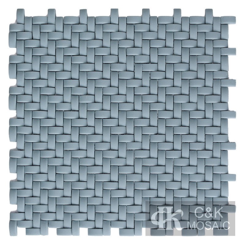 Hot selling Blue Rectangle Glass Recycled glass mosaic for backsplash SVM101M2