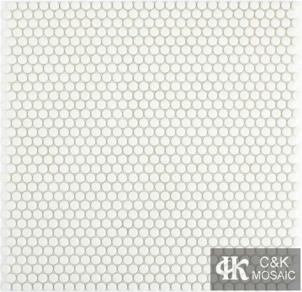 Hot selling White Round Glass Recycled glass mosaic for backsplash 10SR100