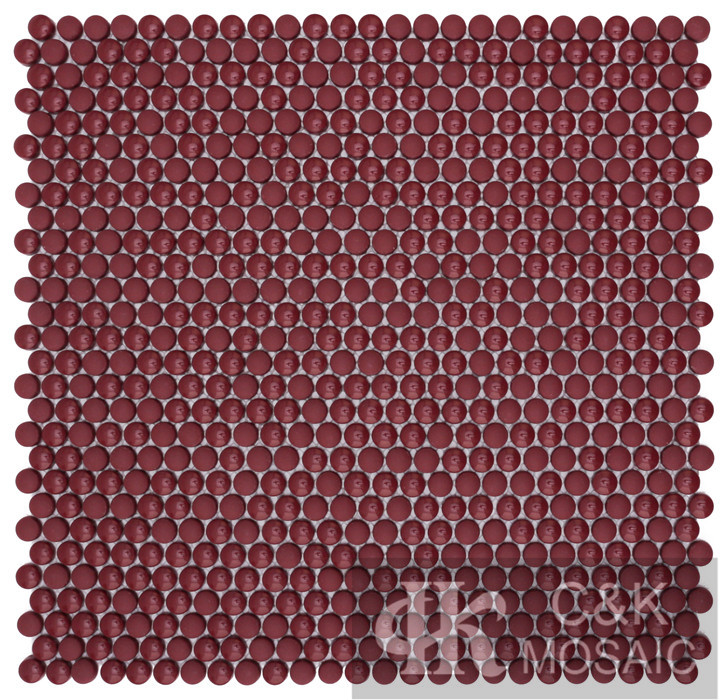 Fashion Red Round Glass Recycled glass mosaic for backsplash MSRM5001